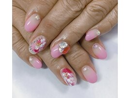 フラワーネイル　ジェルネイル