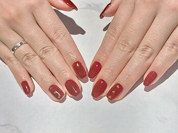 エリンカネイル バイ レシッド 武蔵小杉(erincanail by rcid)/ワンカラー＋ハートパーツ