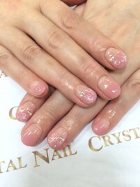 シンプルフラワーネイル