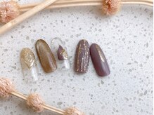 ネイルサロン&スクール ジーナ(GINA)/ブラウンニュアンスネイル