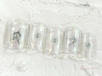 ネイルメゾン 池袋店(NAIL MAISON)/クリアミラー星ネイル¥4800