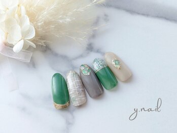 ワイネイル(Y.nail)/グリーンのニュアンスデザイン