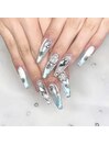 メタリックブルー雪ネイル☆