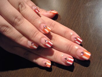 ラメのストライプフレンチ