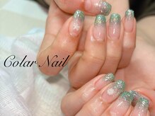 コラールネイル 本町(Colar Nail)/しゅわっと爽やか！グリーンラメ