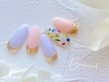 ボネール(nail ＆ eyelash Bounail)/メタリック ミラー 押し花 桜