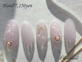 プラスネイル 北千住東口店(PLUS NAIL)/【3283】ミラーリボンネイル