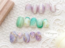 ポ ミニヨン(Pot mignon)/4月ニュアンス定額ネイル