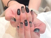 ヘアアンドネイル ミューズ 新浦安店(HAIR&NAIL MUSE)/大人ハロウィンネイル黒フレンチ
