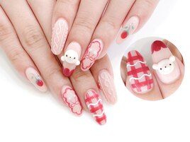 ニット☆3Dくま★チェック