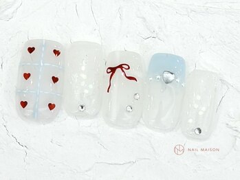 ネイルメゾン 池袋店(NAIL MAISON)/ハートチェック¥7800