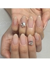 アイリッシュネイル 久屋大通店(Irish Nail)/ビジュー盛り×先端ラメ