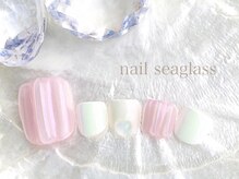 ネイル シーグラス(nail seaglass)/凸凹ニュアンスフットネイル