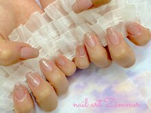 ネイルアート ジマー/ラメグラ＋ベースカラー追加
