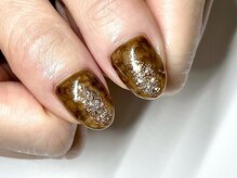 モーヴネイル(mauve.nail)/茶系ニュアンスネイル　¥11000