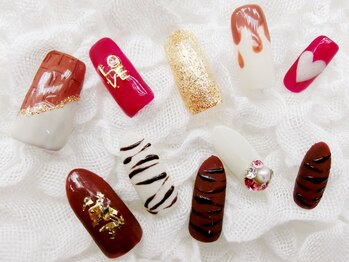 ネイリシャス(NAILICIOUS)/スイーツバレンタインネイル☆