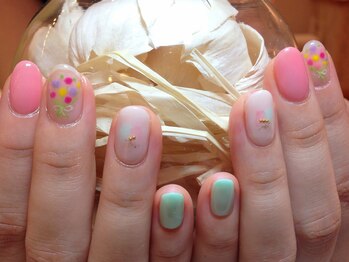 ネイルズ ララ(nails Lala)/ブーケアートネイル。
