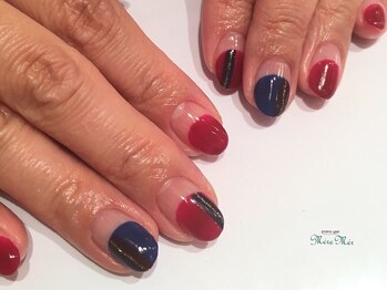 パラジェル認定サロン メールメール 池袋店(MereMer)/大人バイカラー 丸フレンチ