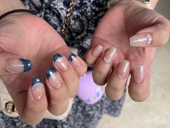 サクノネイル(SAKUNONAIL)/ブルーフレンチニュアンス