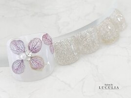 #紫陽花ネイル　フットネイル
