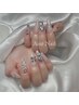 No2《チップ長さ出し》シンプルデザインか/パーツ10本付け放題 ¥9,900