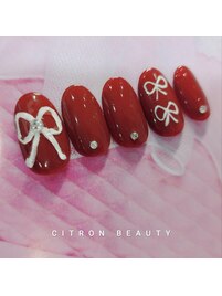 ぷっくりリボンネイル