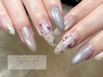 フユメイト(fuyumate)/春ネイルビオラデザイン