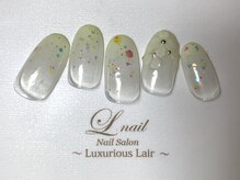 エルネイルアンドブラン 橋本店(Lnail×Blanc)/グラデーション×3Dフラワー