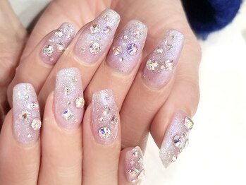 ネイルマジック 仙台一番町店(NAIL MAJIC)/ストーンドットグリッターネイル