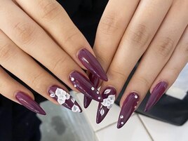 ボルドー花アクリル薔薇￥10000