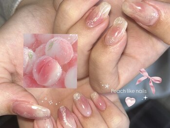 こゆび/桃ネイル