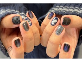 black和柄ネイル