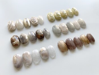 ハルノカ(HARUNOKA)の写真/大人可愛いニュアンスネイル♪豊富なサンプルから定額ネイルをお楽しみいただけます◎