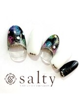 ネイルアンドアイラッシュサロン ソルティ 寺田町(salty)/ぼかしフラワーネイル