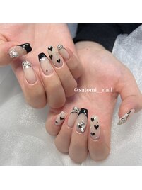 satomi担当:黒系ワンホンネイル