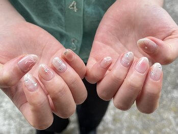 サクノネイル(SAKUNONAIL)/ホワイトリボンニュアンス