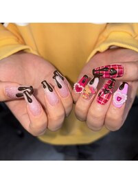 バレンタインネイル