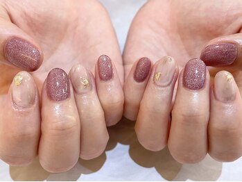 ライトウェーブ 長野駅前店/キラキラネイル×塗りかけ♪