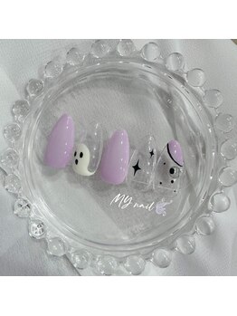 ビューティーラベンダー/ハロウィンネイル