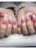 <初回オフ込> ★ ベイビーブーマー/白グラデーション ネイル ¥8900