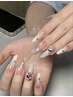 【Hand】チップ長さ出し10本＋アートやり＋パーツ2個￥9980