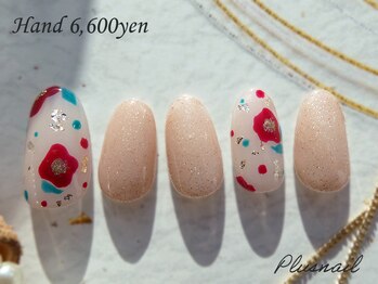 プラスネイル 北千住東口店(PLUS NAIL)/【3277】お正月☆フラワーネイル