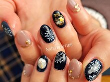 ネイルフロンティア 吉祥寺(NAIL FRONTIER)/モノトーン冬ネイル11980円