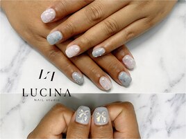 c-187 雪の結晶×リボンネイル