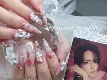 花柄×3Dビッグクロムネイル