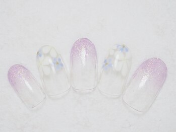 シックネイル(CHIC nail)/ラメ&フラワーフレンチ