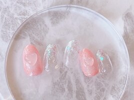 変色パーツとラメグラデ