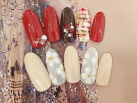 冬ツイード＆大人フラワーネイル