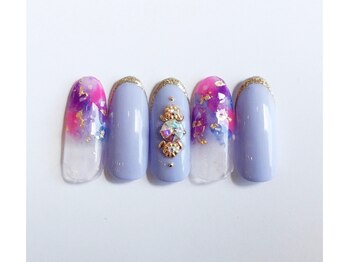 エトワール 大垣店(Etoile)/タイダイ×ラメフレンチ