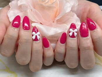 エンズネイル(Enn's nail)/ワンカラー＋リボン（有料）